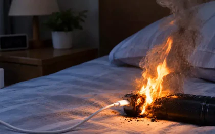 Đèn pin đang sạc bốc cháy, thiếu nữ 14 tuổi bỏng hô hấp nặng