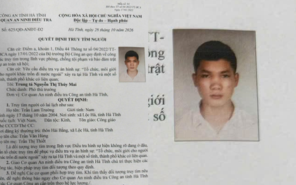 Truy tìm Trần Lam Trường SN 2004: Đề nghị người dân trình báo ngay khi phát hiện đối tượng