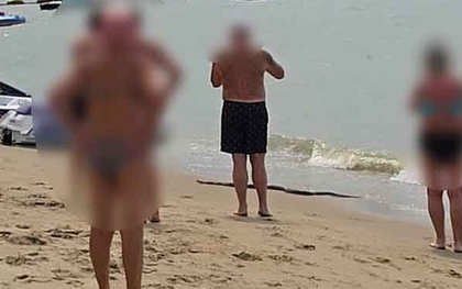 Thấy thứ "đáng sợ" trồi lên từ biển, du khách hoảng sợ bỏ chạy