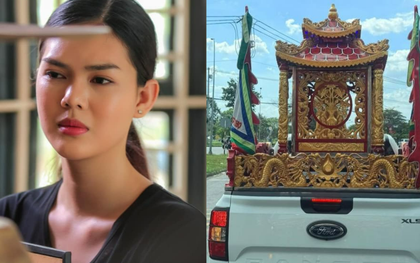 Diễn viên Ngọc Trinh nghẹn lòng đưa tiễn bố về nơi an nghỉ cuối cùng