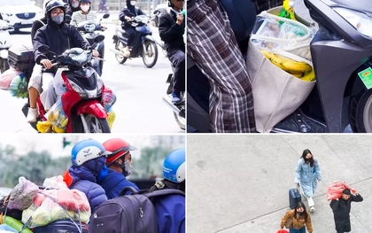 Lỉnh kỉnh buồng chuối, bó rau: Người dân 'chở cả quê hương' trở lại Thủ đô
