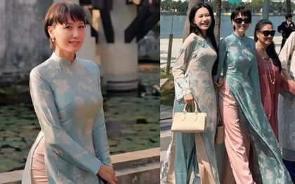 Mẹ vợ hot nhất làng bóng đá du xuân cùng nhà Văn Hậu, visual trẻ đẹp đỉnh chóp, Doãn Hải My cũng phải dè chừng