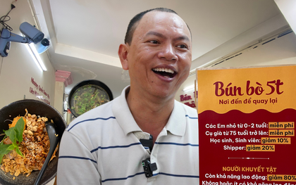 Giữa lúc nhiều quán ăn rục rịch tăng giá vì xăng tăng, quán bún bò này ở TP.HCM lại gây chú ý vì tấm biển nhỏ