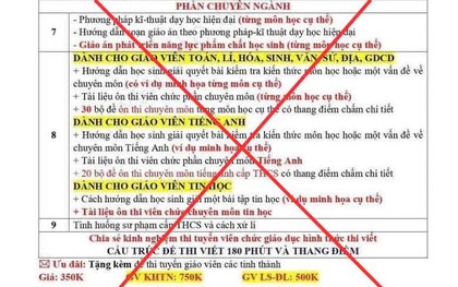 Rao bán tài liệu thi viên chức giáo dục 350.000đ/bộ: Đề nghị công an vào cuộc