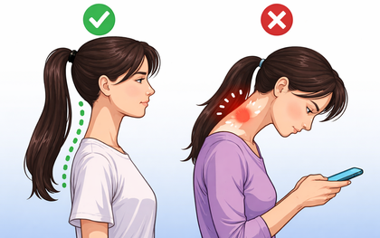 Cúi đầu lướt smartphone, cột sống cổ đang phải 'cõng' vật nặng 27kg