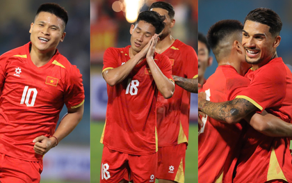 Ảnh: Đội tuyển Việt Nam 3 lần ăn mừng bàn thắng chỉ trong hiệp 1, cựu sao Ngoại hạng Anh cũng phải "bất lực"