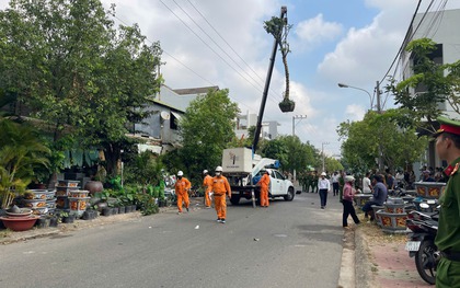 Xe cẩu vướng dây điện phát nổ, tài xế tử vong