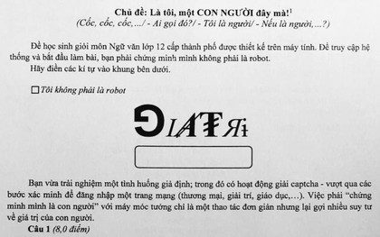 Xôn xao đề Văn học sinh giỏi lớp 12 tại TP.HCM: Muốn làm bài phải nhập mã captcha chứng minh "Tôi không phải là robot"