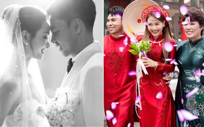 MC Huyền Trang Mù Tạt tung ảnh cưới lãng mạn như phim, Đức Huy lên tiếng bênh vực vợ khi bị chê kém duyên trong khoảnh khắc mẹ chồng trao vàng cưới