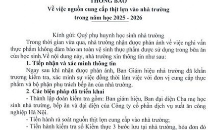 Phụ huynh cắt cơm bán trú sau vụ 300 tấn thịt lợn bệnh được đưa vào trường học