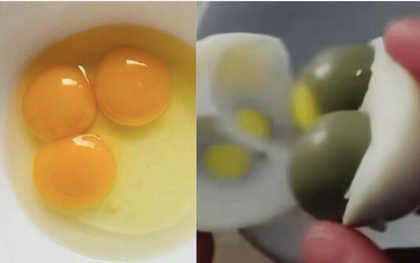 Người đàn ông đập trúng quả trứng 3 lòng đỏ hiếm nhất thế giới, xác suất khó hơn cả trúng Vietlott