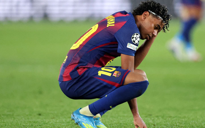 Lamine Yamal lập kỷ lục vô tiền khoáng hậu nhưng vẫn suy sụp khi Barca cay đắng rời Champions League