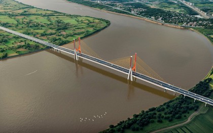 “Siêu cầu” vượt sông Hồng gần 12.000 tỷ nối Hà Nội với Hưng Yên sắp bước vào giai đoạn then chốt sau 8 tháng khởi công
