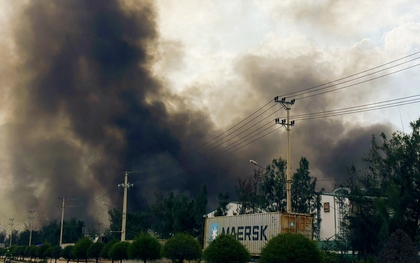 Gia Lai: Cháy lớn tại Khu kinh tế Nhơn Hội