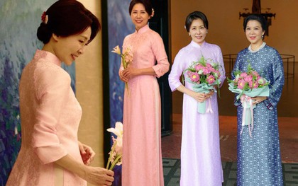 Áo dài Việt Nam khiến Phu nhân Hàn Quốc khen ngợi: Họa tiết mang ý nghĩa đẹp, quá trình chọn màu và lên phom vô cùng tỉ mỉ