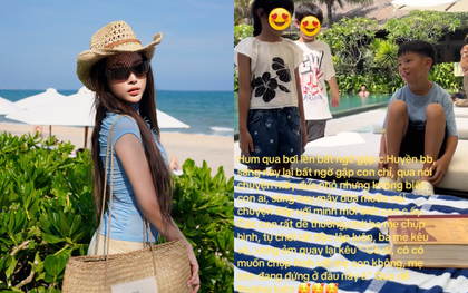 Quý tử nhà Huyền Baby gặp fan của mẹ ở resort, nói 1 câu là đủ hiểu được dạy như thế nào