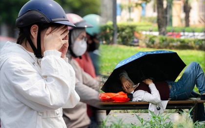Giữa trưa 38 độ C ở Hà Nội: Công viên biến thành “phòng ngủ trưa” bất đắc dĩ của người lao động