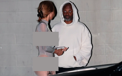 Vợ Kanye West lại mặc hở khó tả, nhìn biểu cảm của người qua đường là hiểu