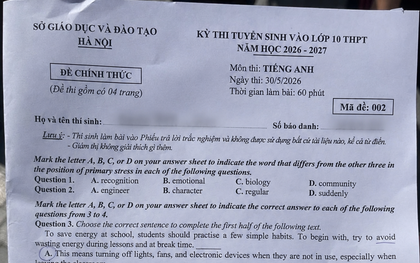 Đề thi vào 10 môn tiếng Anh Hà Nội năm 2026