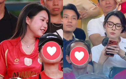 Doãn Hải My đọ sắc cùng Trần Bích Hạnh - vợ Văn Thanh trên khán đài Hàng Đẫy: Nhan sắc "một chín một mười"!