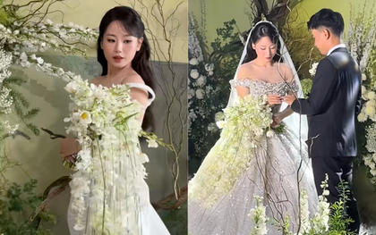 Bó hoa cưới nặng 5kg của tiểu thư Hà Tĩnh vướng tranh cãi