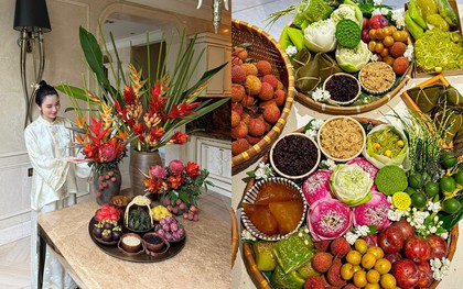 Mâm cỗ cúng Tết Đoan Ngọ 5/5 đậm mùi "luxury": Ngọc Loan dẫn đầu đường đua, 1 mẹ đảm gây choáng vì độ đầu tư