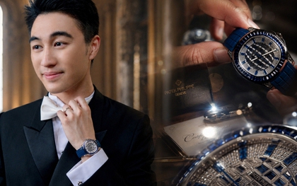 Bóc giá chiếc đồng hồ vàng trắng đính kim cương của thiếu gia trùm sòng bạc Macau trong đám cưới, nhìn con số mà hoa mắt