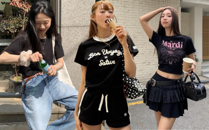 Tôi tưởng áo phông đen nhàm chán, cho đến khi nhìn thấy gái Hàn mặc