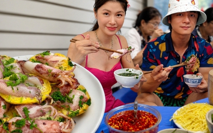 Cả gia đình hotmom Thủy Anh mê tít món bánh "nhỏ mà có võ" này khi du lịch Nha Trang: Ai đi biển cũng phải thử ít nhất một lần!
