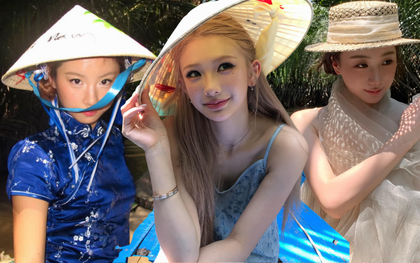 Tỷ tỷ xứ Trung đua nhau mặc sườn xám ghé miền Tây đội nón lá chèo xuồng, làm nên mấy bộ hình "chấn động"