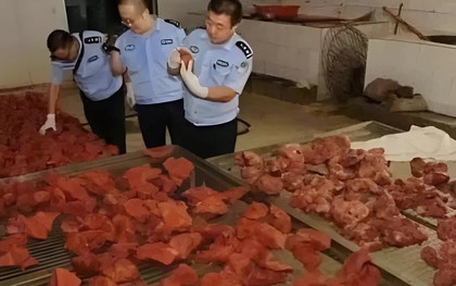 Theo dõi suốt 2 tháng, phanh phui đường dây sản xuất thịt giả doanh thu 19 tỷ đồng, thu giữ 2,2 tấn thịt chất thành "núi"