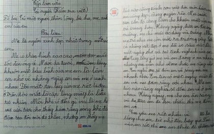 Học sinh tiểu học viết văn tả mẹ "đen sì, răng vàng khè", dân mạng đọc cười lăn lộn nhưng đọc đến dòng cuối bỗng nghẹn ngào!