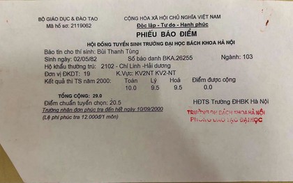 Tấm giấy báo điểm ĐH Bách khoa năm 2000 khiến nhiều người trầm trồ: Profile nhân vật sau 26 năm càng ấn tượng