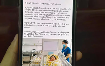 Sinh bé trai xong, người mẹ để lại con rồi mất liên lạc