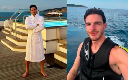 Declan Rice đi trực thăng, tận hưởng kỳ nghỉ trên du thuyền triệu đô trước thềm tranh Siêu cúp Anh