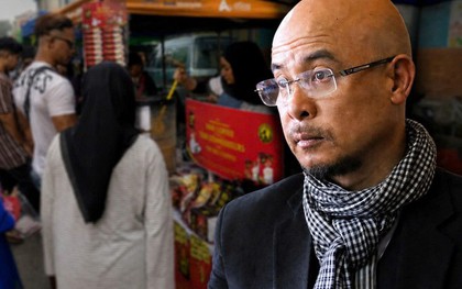 Cảnh tượng tại quầy hàng bán cà phê của ông Đặng Lê Nguyên Vũ ở Malaysia