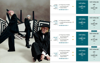 Vé concert BIGBANG vừa hết, vé máy bay ra Hà Nội đã vọt lên 4 triệu/chiều