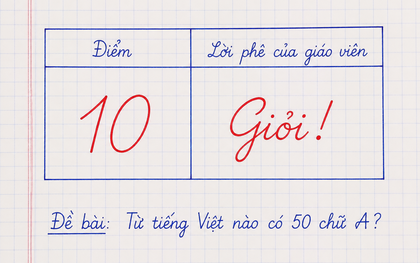 Từ tiếng Việt nào có 50 chữ A? - Đơn giản mà 90% phải chịu thua!