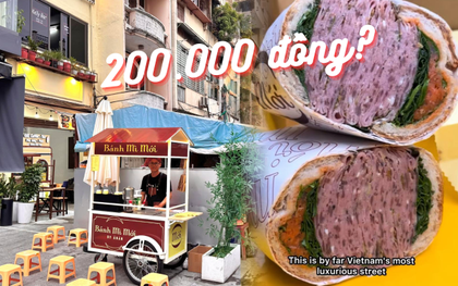 Khách Tây gọi đây là xe bánh mì đắt nhất Việt Nam, một ổ 200.000 đồng có thịt ninh nhừ suốt 24 tiếng