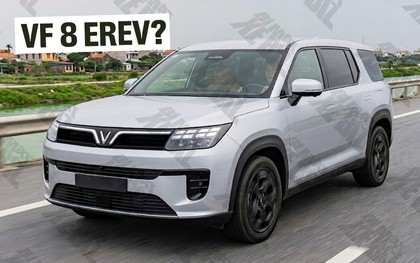 SUV VinFast cỡ trung mới lần đầu lộ diện trên đường: Dáng góc cạnh, gầm cao hơn VF 8, một chi tiết giống xe hybrid