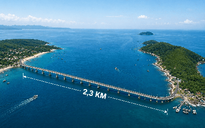 Không làm cáp treo, địa phương này quyết định xây cầu vượt biển 2000 tỷ đồng nối 2 hòn đảo: Dài 2,3km, thời gian di chuyển rút ngắn chỉ còn vài phút
