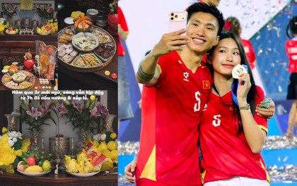 Thức tới 3 rưỡi sáng ăn mừng vô địch cùng Văn Hậu, sáng sớm Doãn Hải My vẫn tự tay chuẩn bị mâm cúng Rằm tháng 7, netizen chấm 10 điểm đảm đang