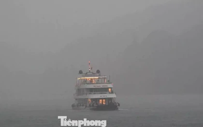 Mưa lớn ở vịnh Lan Hạ, Cát Bà, du khách xếp hàng chờ lên thuyền