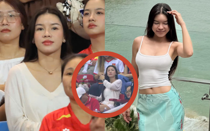 Nàng WAG sexy nhất làng bóng đá lọt camera nhà đài khi cổ vũ ĐT Việt Nam, visual đời thường gây sốt