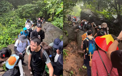“Kẹt đường” giữa núi Bà Đen dịp 2/9: Dòng người chen kín cung trekking, nhích từng bước để lên đỉnh