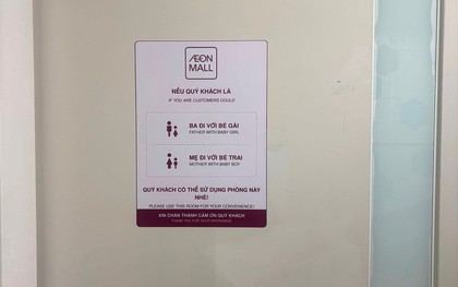 Tấm biển với 2 dòng chữ xuất hiện ở Aeon Mall khiến nhiều người tấm tắc khen