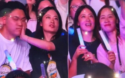 Kiss cam "chuyện 3 người": Chi tiền bao trọn gói concert, người đàn ông bị bạn gái đẩy ra để... hôn bạn thân