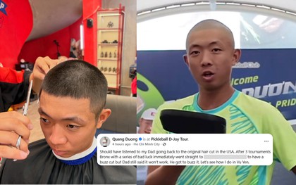 Vừa đổi kiểu tóc được ít ngày, Quang Dương Pickleball đã phải trở lại với kiểu đầu quen thuộc