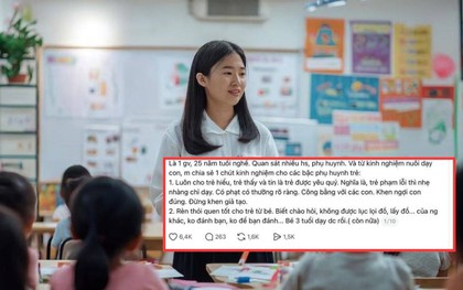Lời nhắn gửi phụ huynh Việt của một cô giáo 25 năm kinh nghiệm nhận gần 7 nghìn lượt yêu thích: Ước bố mẹ đọc được sớm hơn!