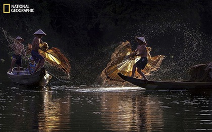 Cảnh ngư dân Việt Nam đánh cá trên tạp chí National Geographic